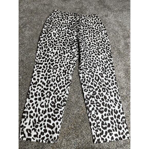 J. Crew Womens Linen Blend Leopard Print Pants Size 6 Lightweight - Picture 1 of 9
